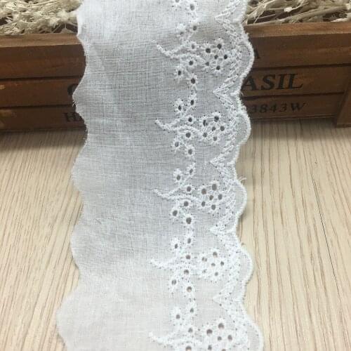 1Yards Embroidery Lace Fabric 6cm Cotton Fabric Ribbon Guipure White Lace Trim Laces For Clothes Evening Dresses Crafts LQ17
