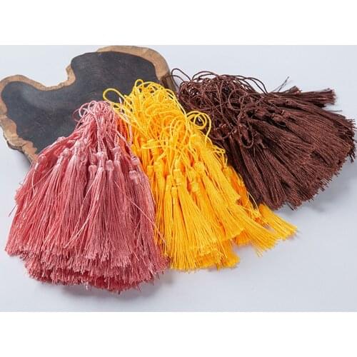 Wholesale 8cm Small Tassel Earrings Silk Brush Earring Charms Pendant for DIY Keychain Bookmark Jewelry Making Components Gift