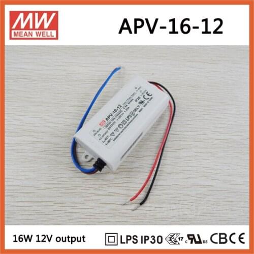 MEAN WELL1 12V Led drive APV-16-12 single output 15W 12V 1.25A Mean well Switching power supply APV-16