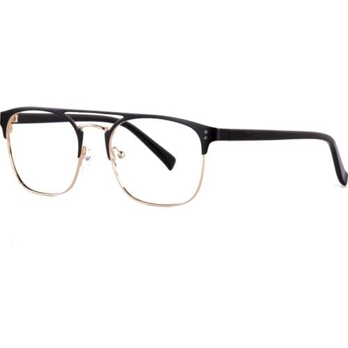 Metal Half Glass Frame Men Clear Lens Optical Frames Stainless Steel Vintage Optical Prescription Acetate Glasses Frame