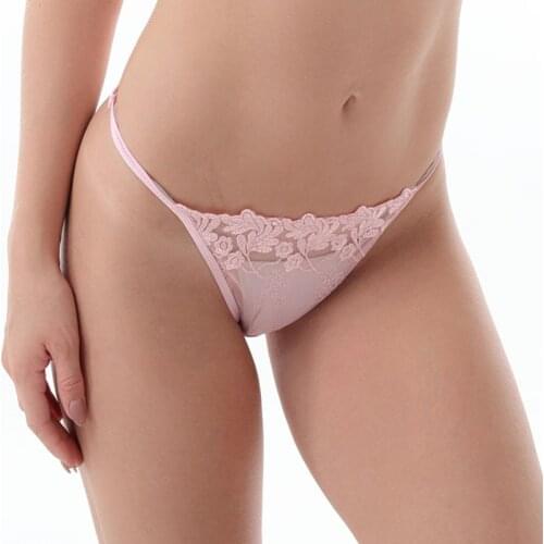 MiaoErSiDai sexy panties for women embroidery black/ pink/ silver