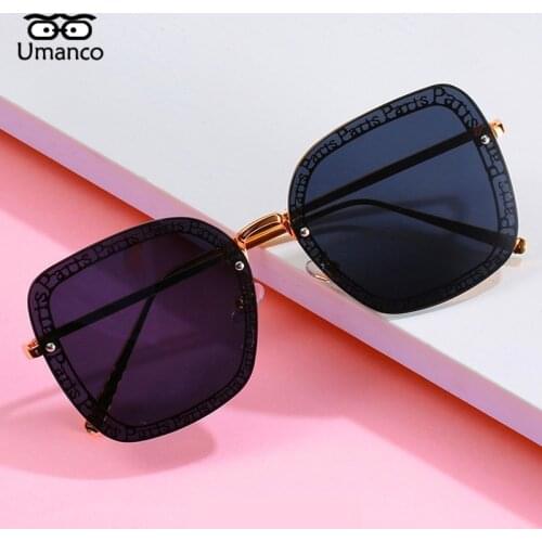 Umanco 2021 New Luxury Trendy Brand Square Sunglasses Women Men Metal Frame PC Lens Paris Designer Beach Travel Shades Gifts