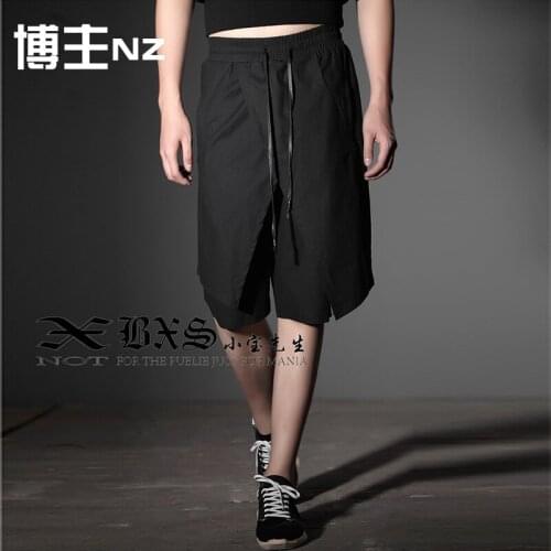 New ! 2015 summer mens fashion loose casual fluid straight knee-length pants culottes singer costumes
