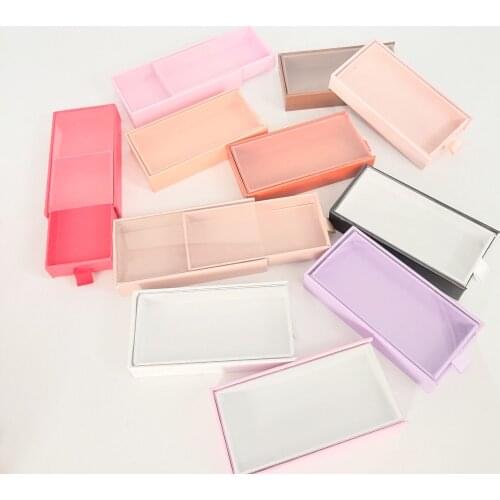 Print logo New colorful Square Drawer Case Empty box Mink False Eyelash Packaging Logo Glitter Paper magnetic Box makeup