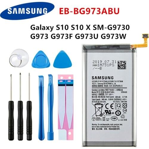 SAMSUNG Orginal EB-BG973ABU 3400mAh Battery For Samsung Galaxy S10 S10 X SM-G9730 SM-G973 G973F G973U G973W Mobile Phone +Tools