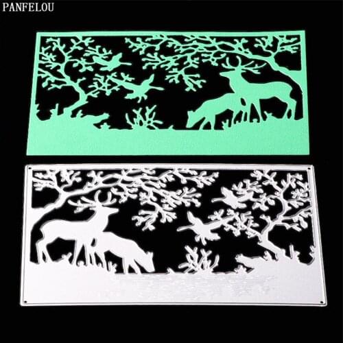 PANFELOU deer to drink water metal craft paper die cutting dies for Scrapbooking/DIY Easter wedding Embossing mould cards
