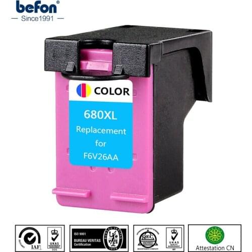Befon Re-manufactured 680XL Color Ink Cartridge Replacement for HP 680 HP680 for Deskjet 2135 2136 2138 3635 3636 3835 4535