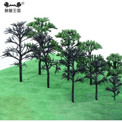 10pcs Plastic Model Banyan Spruce Tree Trunk without leaves For Miniature HO Scale Train Railway Railroad Wargame Layout Diorama