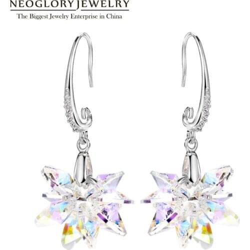 Neoglory Charm Snowflake Hook Star Dangle Earrings for Women Jewelry 2020 New Hot GJ Embellished with Crystals from Swarovski