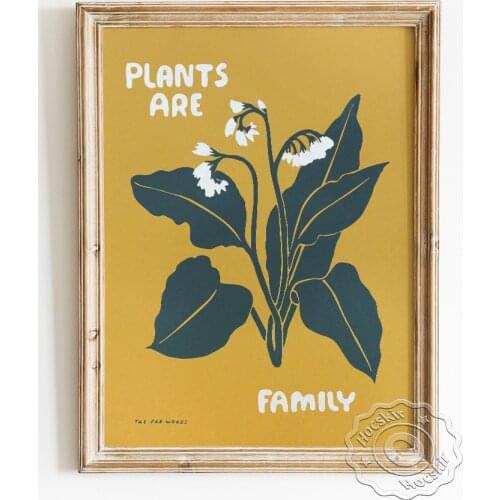 Plants Are Family Poster, The Far Woods Wall Picture, Lily Of The Valley Canvas Painting, Minimalism Modern Home Decor Picture
