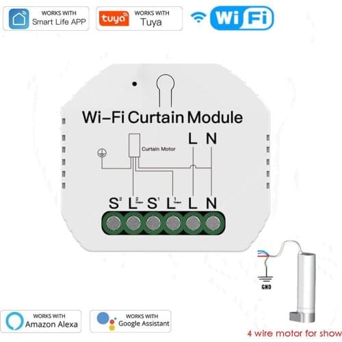 Tuya App Smart WiFi Curtain DIY Switch Module,for 4 Wire Curtain Motor,Smart Life Tuya APP Remote Control,for Alexa Google Home