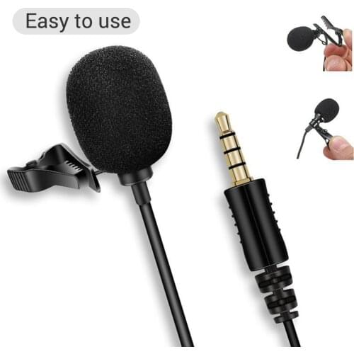Clip-on Omnidirectional Mic Portable Lavalier Microphone for Lectures Meetings Live Stream Camera Recording Mobile Phone PC