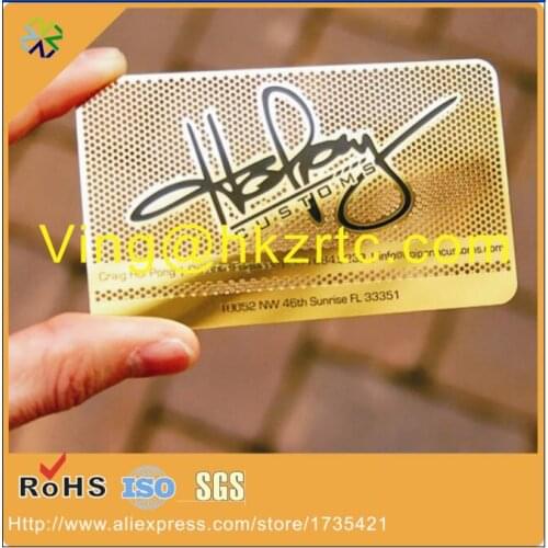 Factory Direct Sale Gold Electroplated Business gold metal card samples making