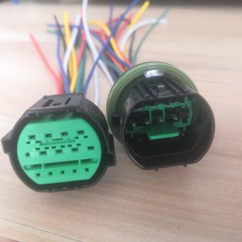 14 Pin/Way Female Male Headlight Plug Socket Car Lamp Light Connector Wire Haress Cable Pigtail For Hyundai IX35 KIA K2 K3 K5