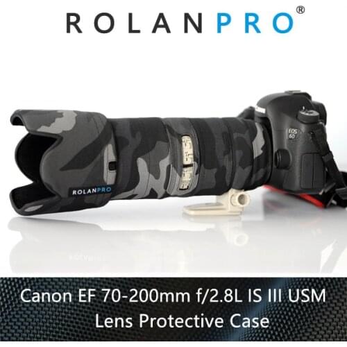 ROLANPRO Waterproof Lens Coat for Canon EF 70-200mm F2.8 L IS III USM lens Camouflage Rain Cover Lens Protective Sleeve lens Gun