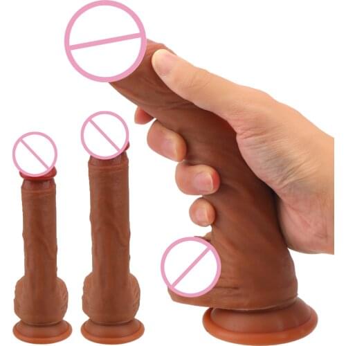 Super Huge Big Penis With Suction Cup Strapon Female Masturbation Skin feeling Realistic Dildo Butt Anal Plug Sex Toys for Woman