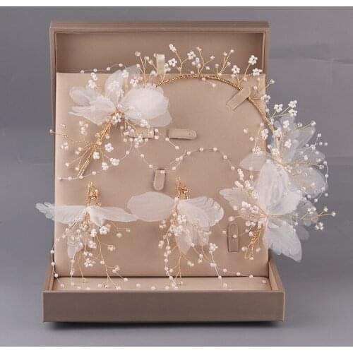 Bride Wedding Hair Accessories Gorgeous Silk Headbands Braided Vine Pearl Headpiece Hair Jewelry