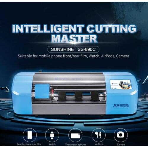S-890C Auto Film Cutting Machine Mobile Phone Front Screen Back Cover Protect Cut Tool Intelligent Film Cutter for Watch Camera