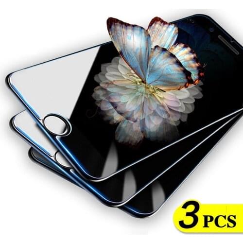 3 Pcs Protective Glass on the For iPhone 7 8 6 6s Plus 5 5S SE 11 Pro Max Tempered Glass For iPhone X XS Max XR Screen Glass