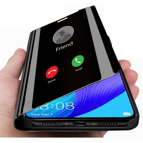 Mirror smart Case For huawei honor nove 5T Flip stand book phone cover on honor 20 pro nova5 t nova5t nova 5 t shockproof coque