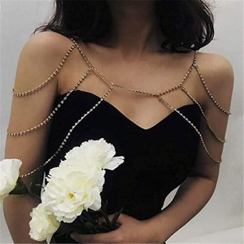 Sexy Metal Body chain Rhinestone Summer y2k crop top women Glitter festival Night club Pary Bling tank top 2021 dropshipping New