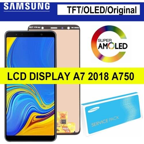 TFT/OLED/Super AMOLED LCD For Samsung Galaxy A7 2018 A750 SM-A750F A750F Display With Touch Screen Assembly Replacement Part