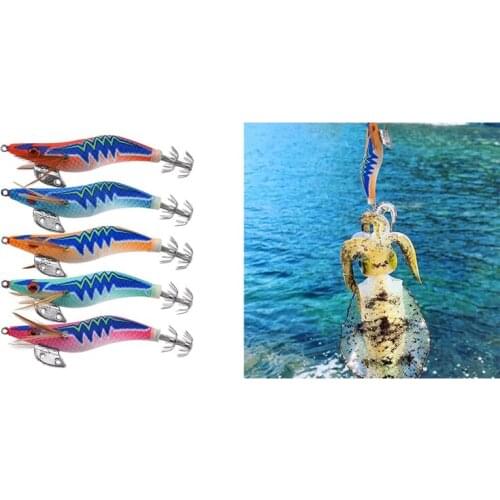 10Pcs Fishing Lure Ball Noise Sinker Squid Jig Hook Wooden Shrimp Artificial Octopus Cuttlefish Shrimp,Shrimp Lures