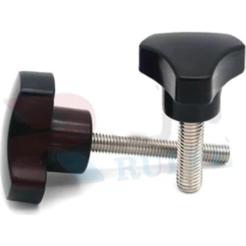 2Pcs M6 Stainless Steel Triangle handle screws Plastic head Hand Screw Arc Knob bolt Length 10mm-35mm