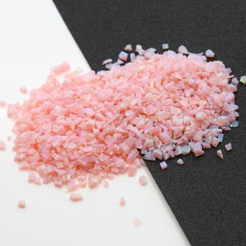 20 grams/lot) OP08 Pink 2mm to 3mm Synthetic Crushed Opal for Nail Art