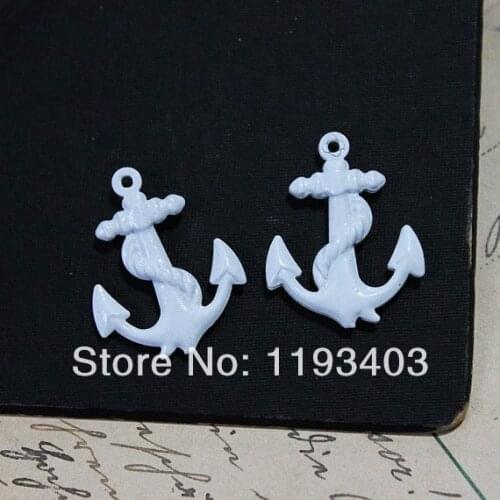 20PCS White Enameled brass Filigree Jewelry Setting Base Connector Finding 24x19mm (FILIG-EW-16)