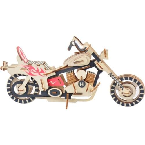 3D Puzzle DIY Creative BThunderbolt Harley motorcycle Wooden Model Building Kit Toy Hobby Gift for Kids Adult P72