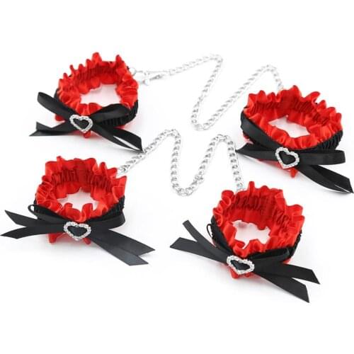 Bow Necklace Sexy Lace Handcuffs & Sex Cuffs Flirting Flirting Female Toys Adult Game Bdsm Sexy Games Belt Rope Erotic Women