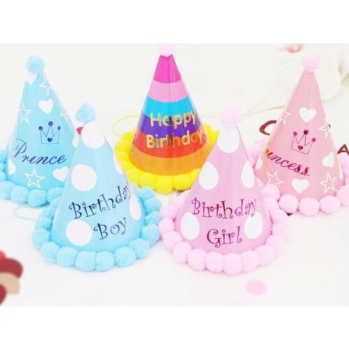 Birthday Crown Hat Polka Dots Party Paper Cone Hats Activity Event Kids Birthday Gifts Happy Birthday Party Home Supplies