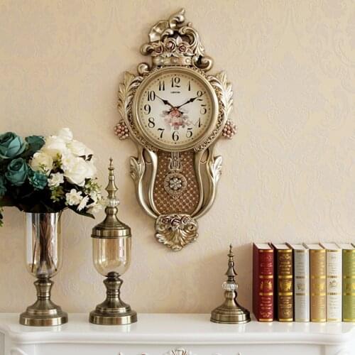 New Atmospheric European Retro Clock, Living Room Creative Clock, Household Clock, Silent Quartz Clock