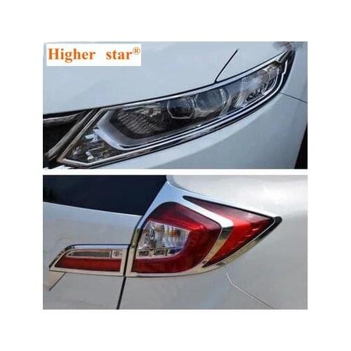 Higher star ABS chrome 2pcs front headlamp trim cover, 4pcs taillight decoration trim cover For Honda JADE 2013
