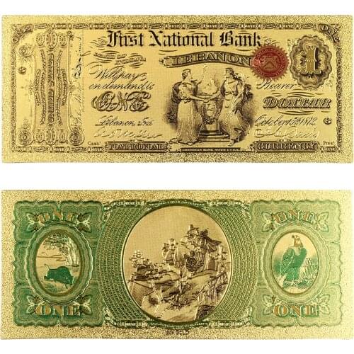 Hot Sale 1875 Year High Quality 1 Dollar United State of Currency Money Paper Color USA Gold Banknote Bill