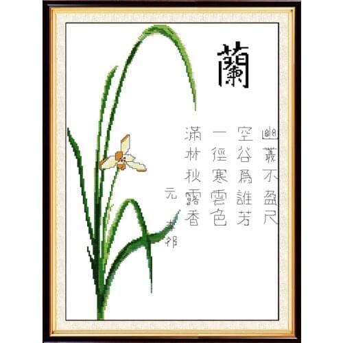 Word edition-orchid cross stitch kit 14ct 11ct print canvas stitching embroidery DIY handmade needlework