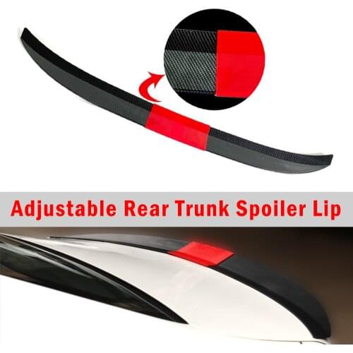 3PCS Universal Rear Trunk Lid Wing Spoiler Kit ABS Adhesive Replacement for BMW E30 E36 E46 E39