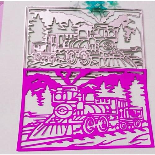 Train Background greeting card de Metal Cutting Dies for DIY Scrapbooking Album Paper Cards Decorative Crafts Embossing Die Cuts