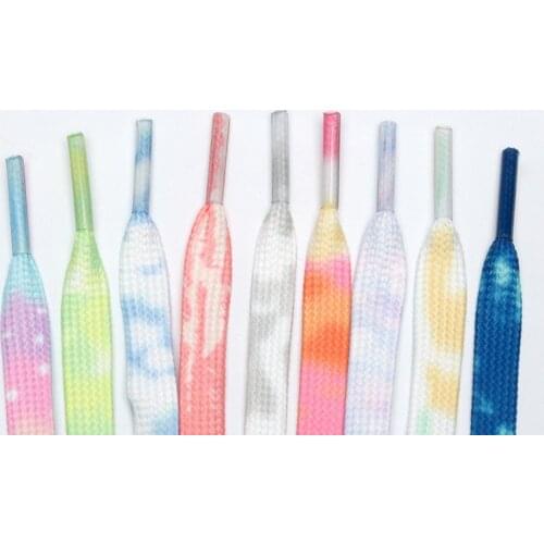 100 120 150cm Tie Dye Shoelaces Cartoon Printing Fashion Women Men Shoes Laces High-top Canvas Sneakers Shoelace Flats Shoelaces