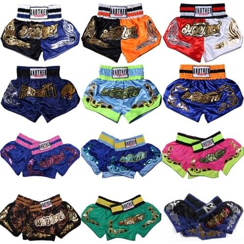 Muay Thai Shorts Custom Logo Mens Womens Kickbox Trunks Teenagers Kids MMA Boxing Pants Cheap Sanda Uniform Fight Wear Adults