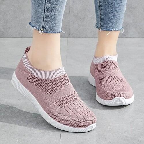 Large size 36-43 womens shoes light socks shoes womens sports single shoes flying woven casual lazy shoes