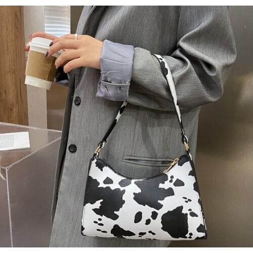 Versatile Womens Underarm Bag 2021 New Fashion Leisure Net Red Crowd Design Zebra Single Shoulder Bag Cow Design