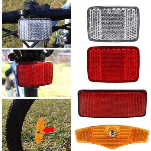 Bicycle Handlebar Reflector Kit Bike Wheel Reflective Front Rear Warning Light Road Safety Support Safety Lens