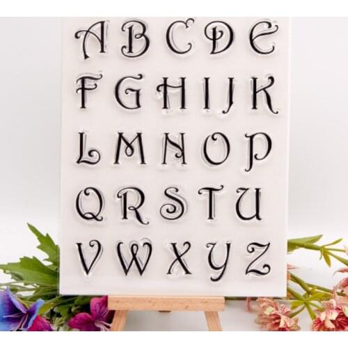 Uppercase Letters Transparent Clear Stamps Silicone Seals Roller Stamp for DIY Scrapbooking Photo Album/Card Making
