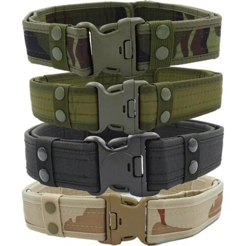 Military Tactical Army Style Combat Belts Quick Release Tactical Belt Fashion Men Canvas Waistband Outdoor Hunting Adjustable