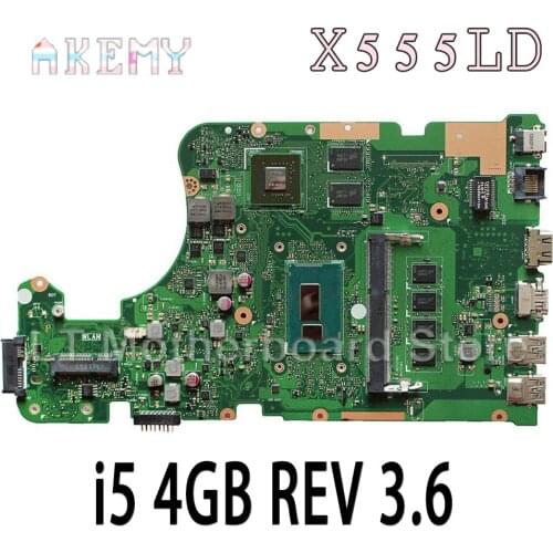 X555LD Motherboard i5 4GB REV 3.6 For Asus X555LP X555L F555L K555L W591L Laptop motherboard X555LD Mainboard X555LD Motherboard
