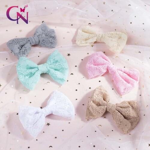 CN 10pcs/lot Toddler Baby Girl Hair Clip Lace Bowknot Hairpins Headwear Solid Hair Clip Hairpins Headwear Kids Hair Accessories