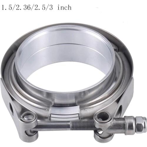 1.5/2.36/2.5/3 inch V-Band Clamp Stainless Steel Exhaust Downpipe Clamp Flat Flange Assembly Car Accessories