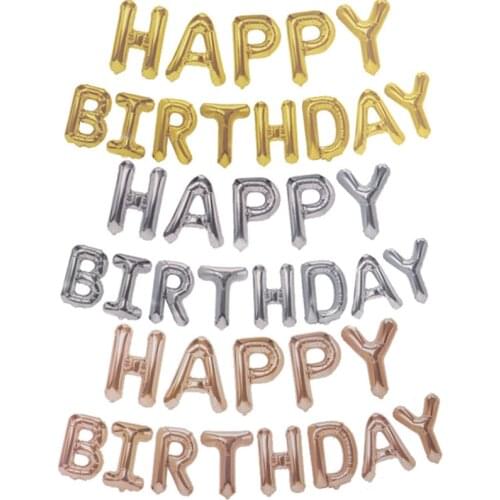 13pcs Happy Birthday Balloons Foil Letter Balloon Birthday Party Decorations Kids Adult Party Decorations Globos